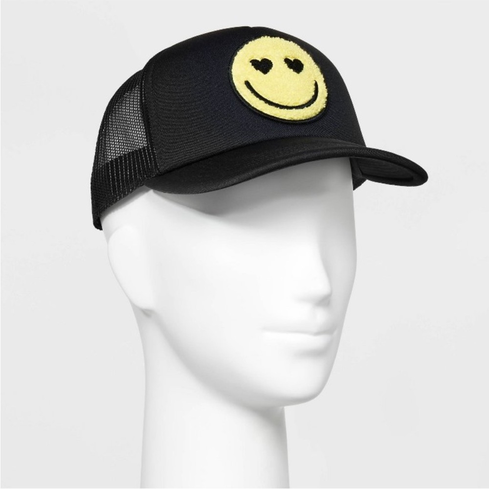 Mighty Fine Trucker Smiley Face Hat
